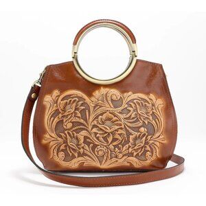 Patricia Nash Natural Cavo Tooling Aria Shopper NWT Country Cowgirl Boho Leather